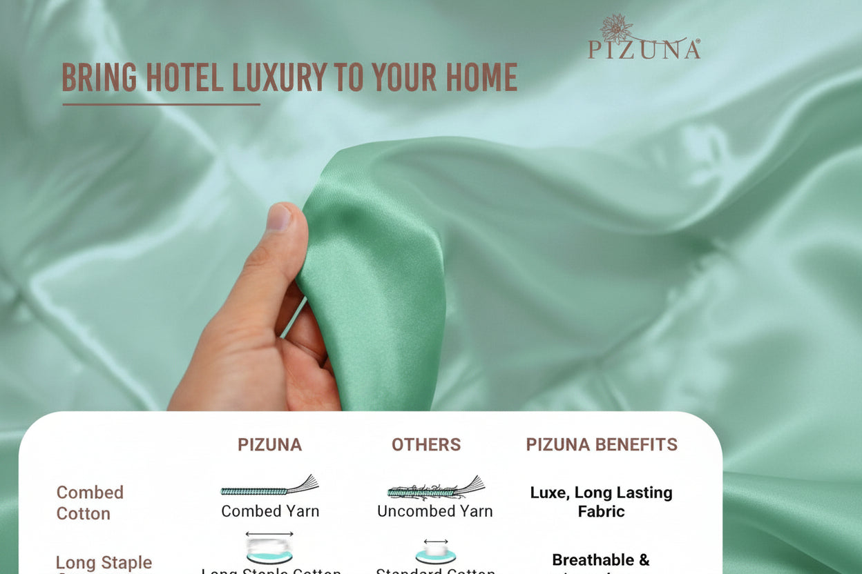 Pizuna 400TC 100% long staple cotton premium sateen bed linen