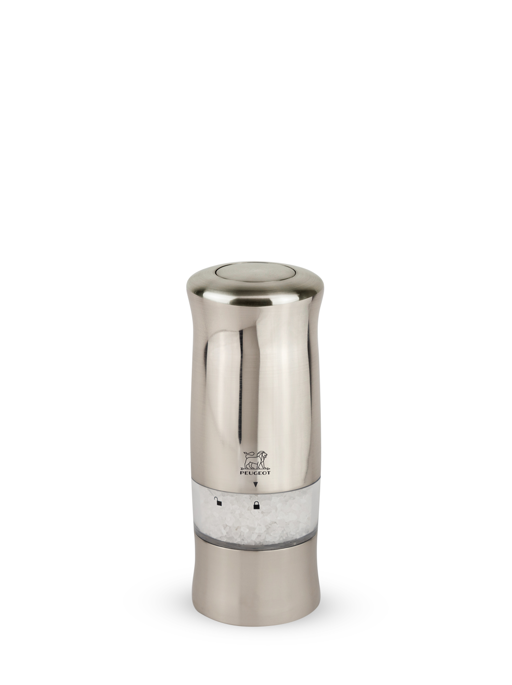 Peugeot Zeli Electric Salt Mill: Sleek Stainless Steel, One-Handed Operation