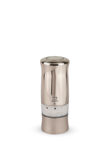 Peugeot Zeli Electric Salt Mill: Sleek Stainless Steel, One-Handed Operation