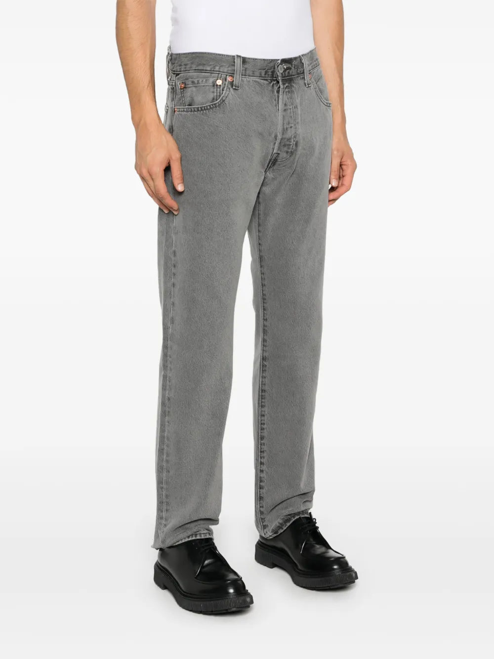 Men's Levi's 501® Original Straight Leg Washed Ash Grey Denim Jeans