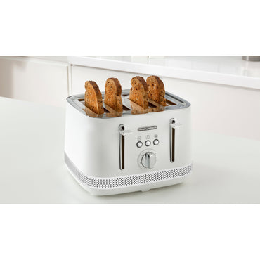 Morphy Richards Illumination 4-Slice White Toaster with Blue Light