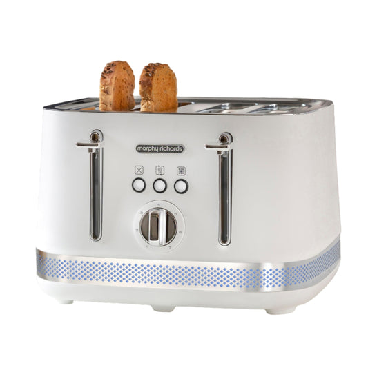 Morphy Richards Illumination 4-Slice White Toaster with Blue Light