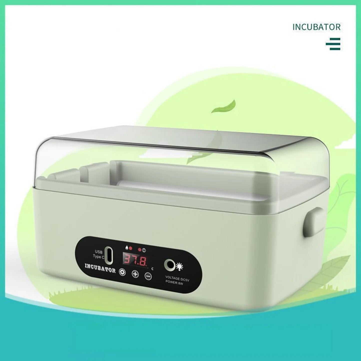 6-Egg Automatic Poultry Incubator with Temperature and Humidity Control