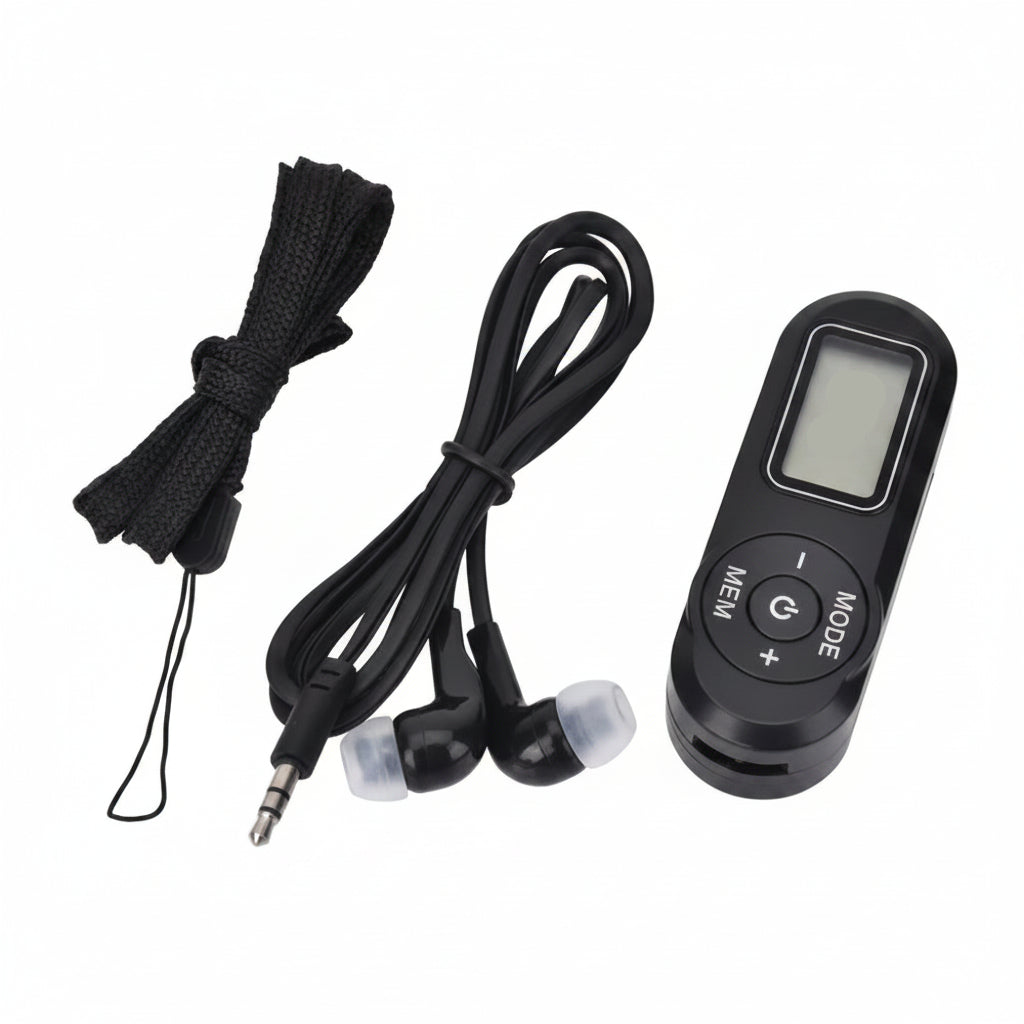 HanRongDa HRD-727 Portable Mini FM Radio Digital Display Black