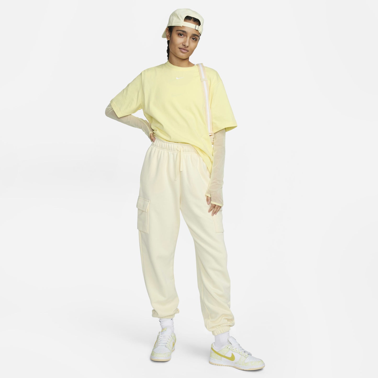 Nike Women's Mid-Rise Oversized Cargo Tracksuit Bottoms - Club Fleece Comfort