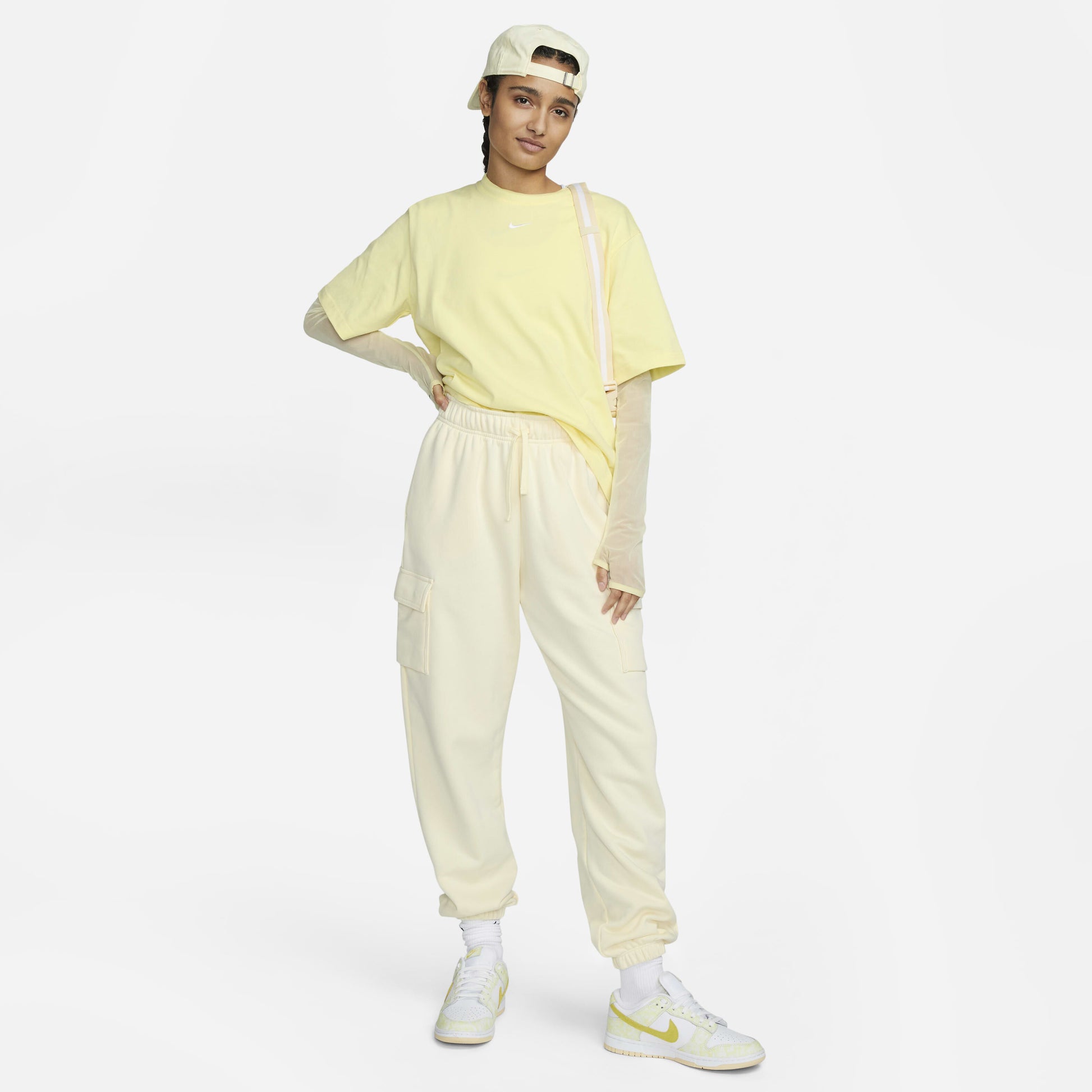 Nike Women's Mid-Rise Oversized Cargo Tracksuit Bottoms - Club Fleece Comfort