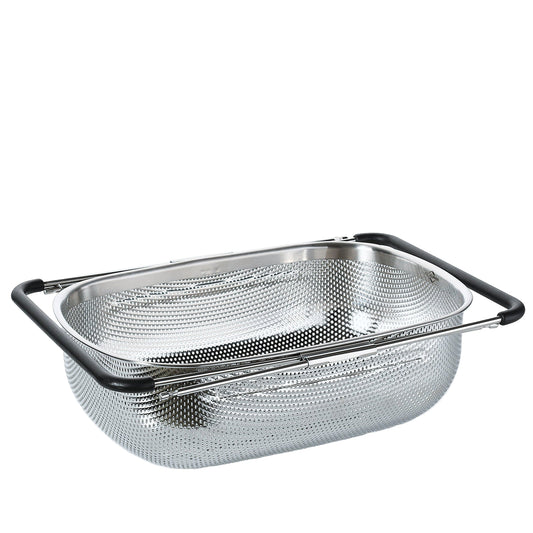 DELUXE Extendable Stainless Steel Vegetable Colander Strainer for Kitchen Sink