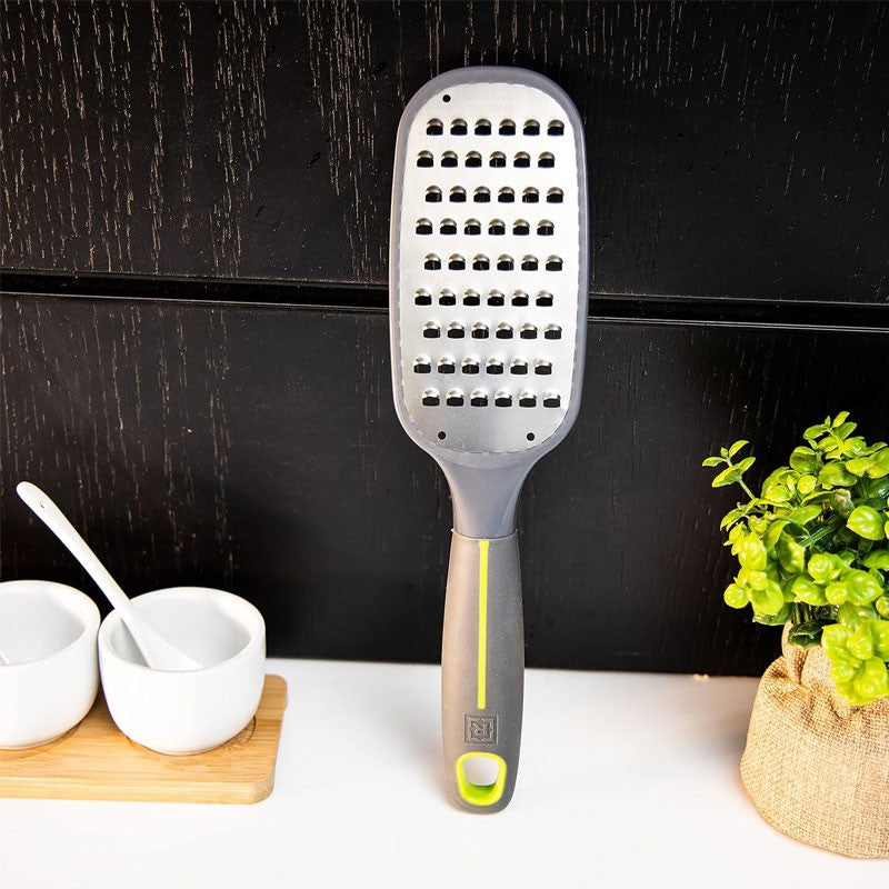 Royalford Green Line Stainless Steel Cheese Grater with Ergonomic Soft-Grip Handle