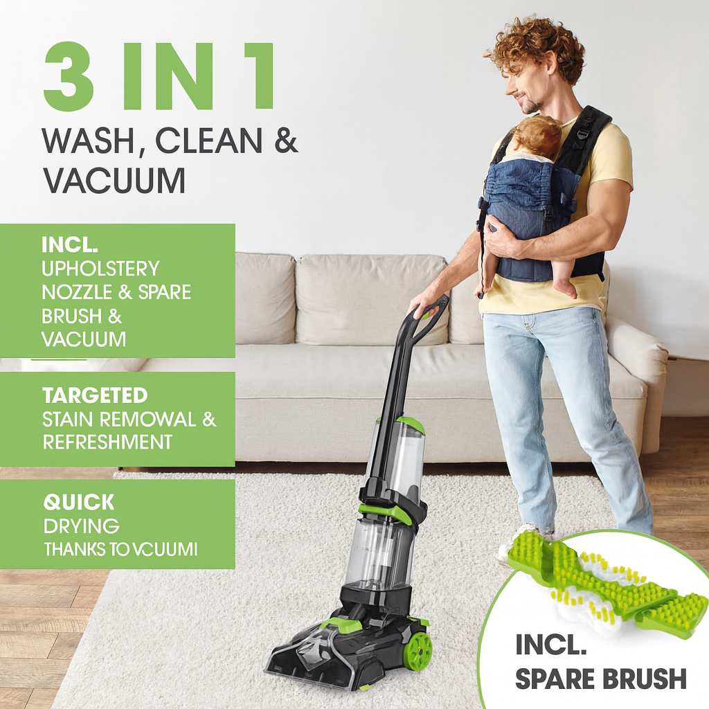 CLEANmaxx Pro Carpet & Hard Floor Cleaner with Shampoo