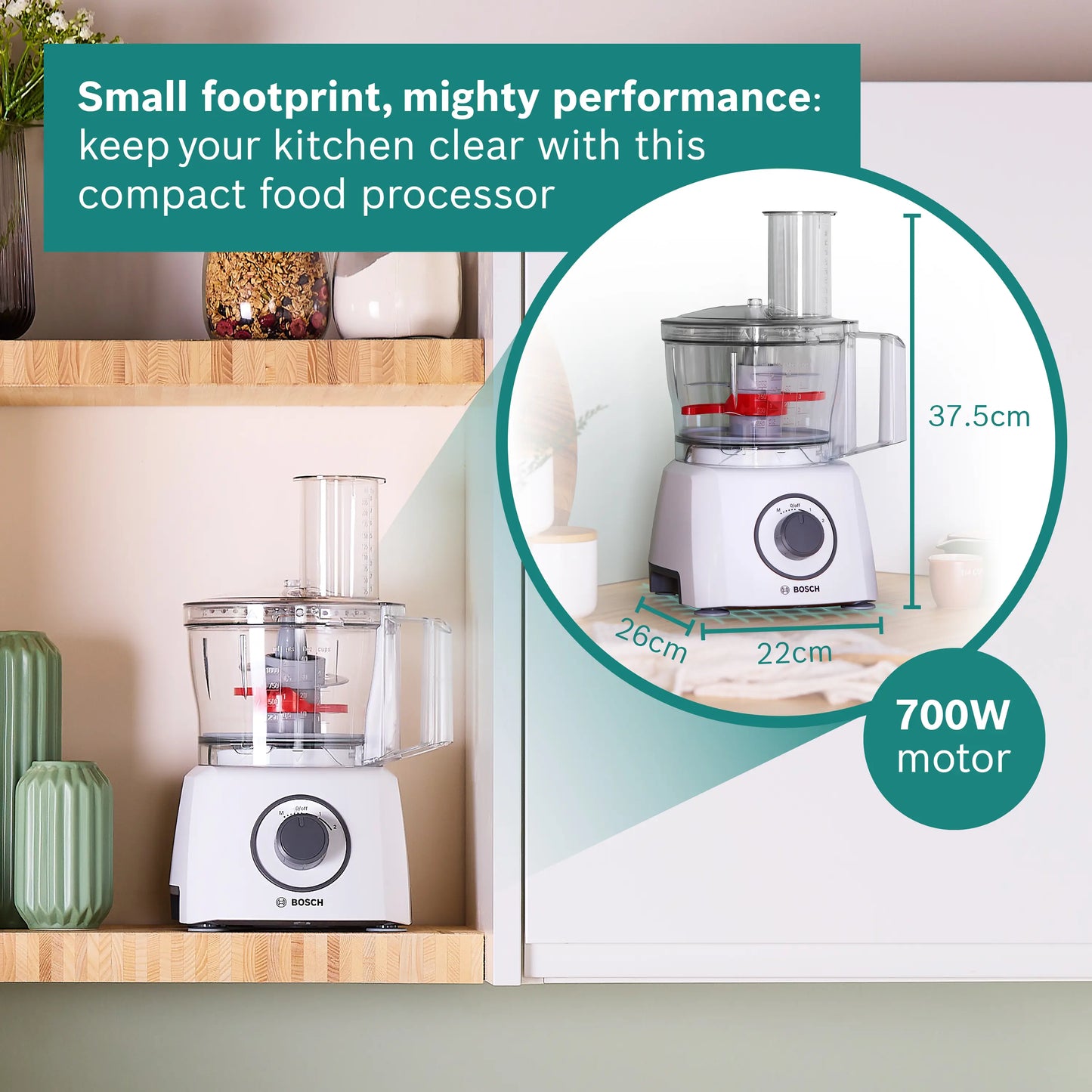 Bosch MCM3100WGB MultiTalent 3 Compact Food Processor - White