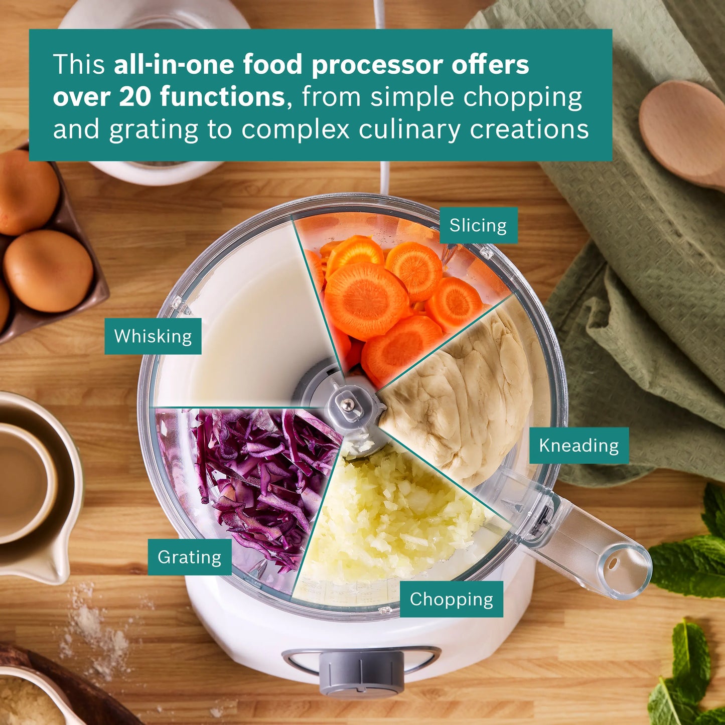 Bosch MCM3100WGB MultiTalent 3 Compact Food Processor - White