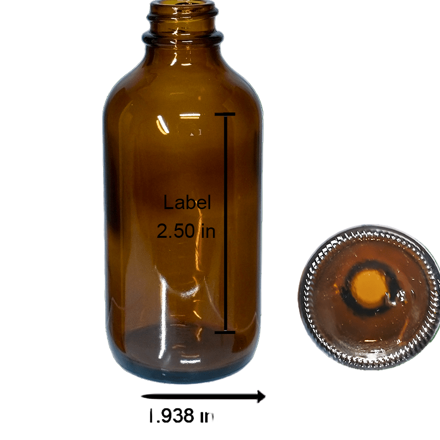 24-Pack 4oz Amber Glass Boston Round Bottles, Secure Black Cone Caps