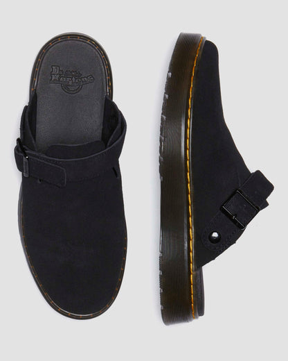 Dr. Martens Carlson Black Suede Slingback Mules - Comfortable Unisex Slip-On Sandals