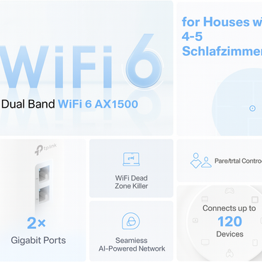 TP-Link Deco X1500 3‑Pack Mesh Wi‑Fi 6 Dual Gigabit Router
