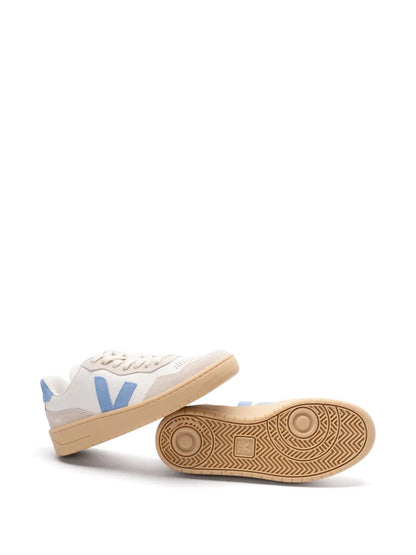 VEJA V-90 White Leather Suede Low-Top Sneakers - Sustainable Eco-Friendly Design