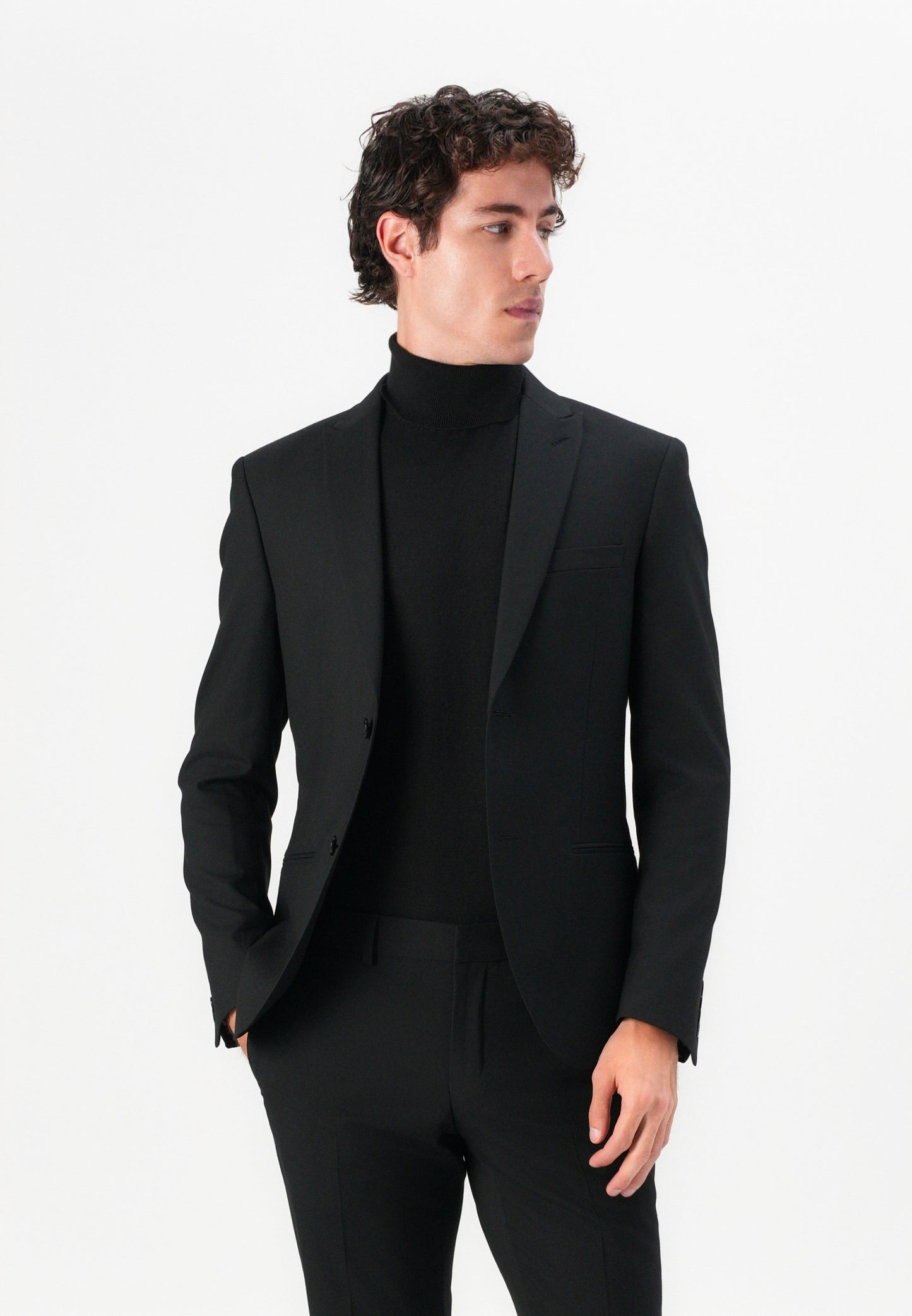 Elegant Isaac Dewhirst Soloman Slim Fit Black Two-Button Suit Jacket
