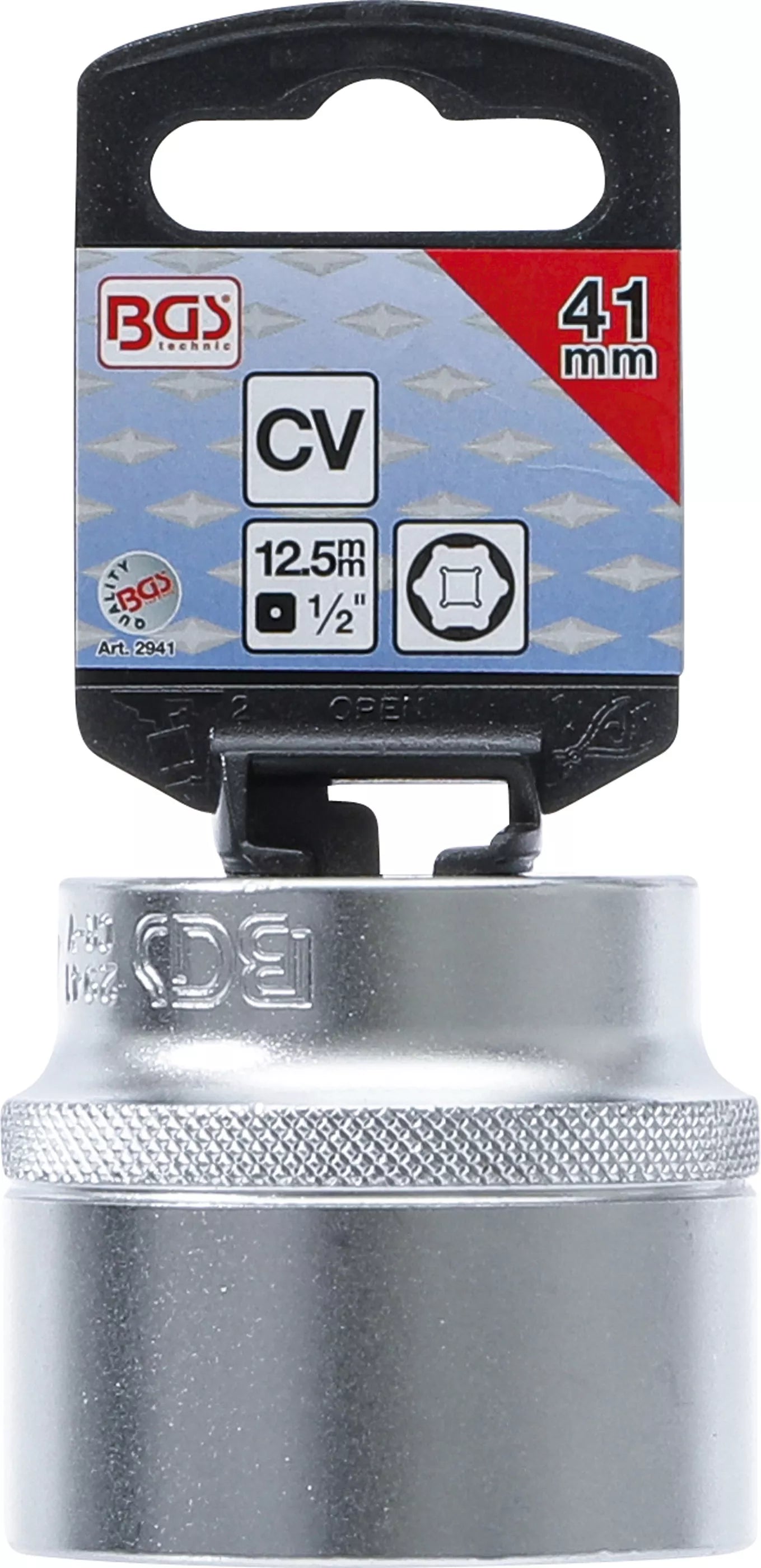 BGS Technic 41mm Hex 1/2-inch Drive Pro Torque Chrome Vanadium Socket