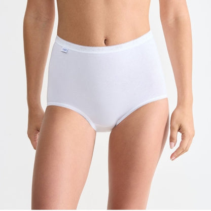Sloggi Women's Cotton Comfort Briefs - White, Soft Elastic Waistband