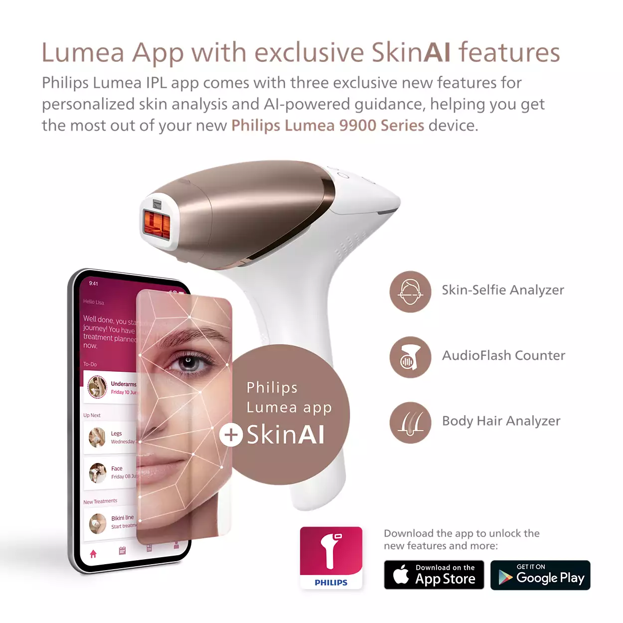 Philips Lumea BRI973/00 IPL Hair Removal Tool For Body and Face