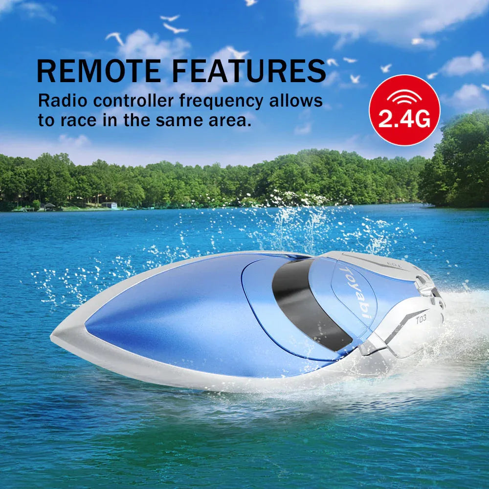 GizmoVine 2021 T03 High-Speed RC Boat with Extra Battery - Gomix Brands Outlet