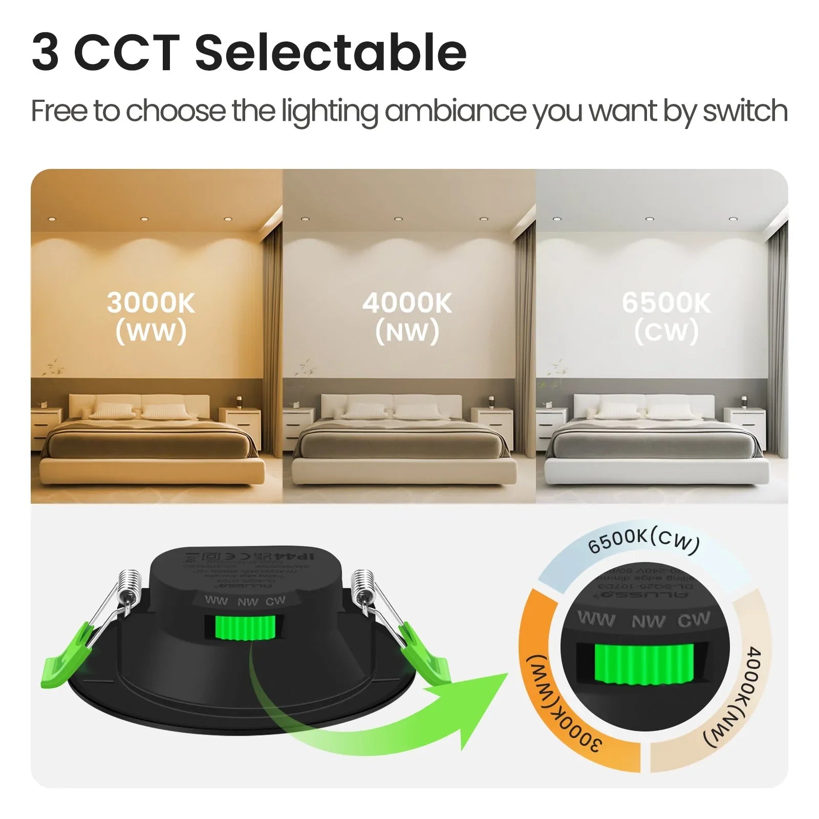 7W Black IP44 Dimmable LED Downlight Ultra Slim 6-Pack Black - Gomix Brands Outlet