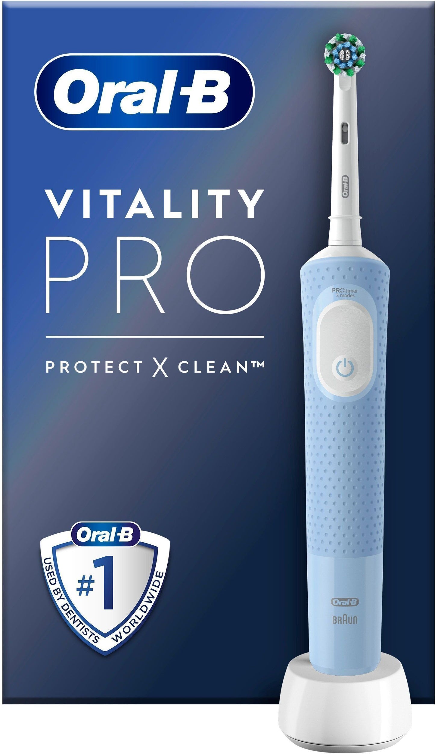 Oral-B Vitality Pro Blue Electric Toothbrush: Superior 2D Cleaning, 3 Modes, Timer