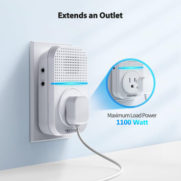 TECKNET Waterproof Self-Powered Wireless Doorbell with Built-in Socket