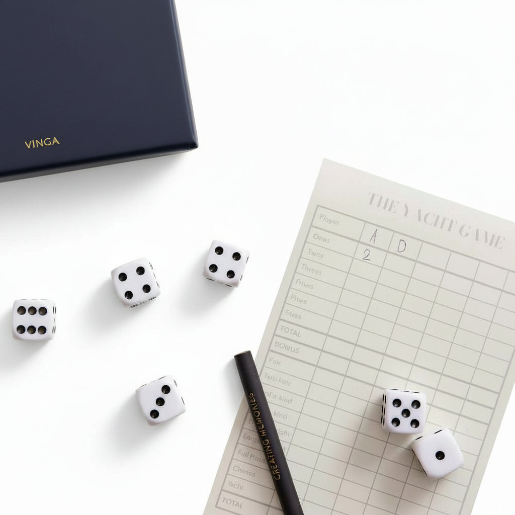 Premium The Yacht Game Yatzy Dice Set - New, Elegant Board Game Fun
