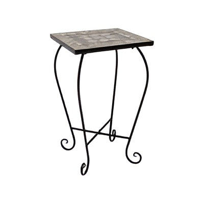 LIVARNO Mosaic Round Side Table with Stainless Base