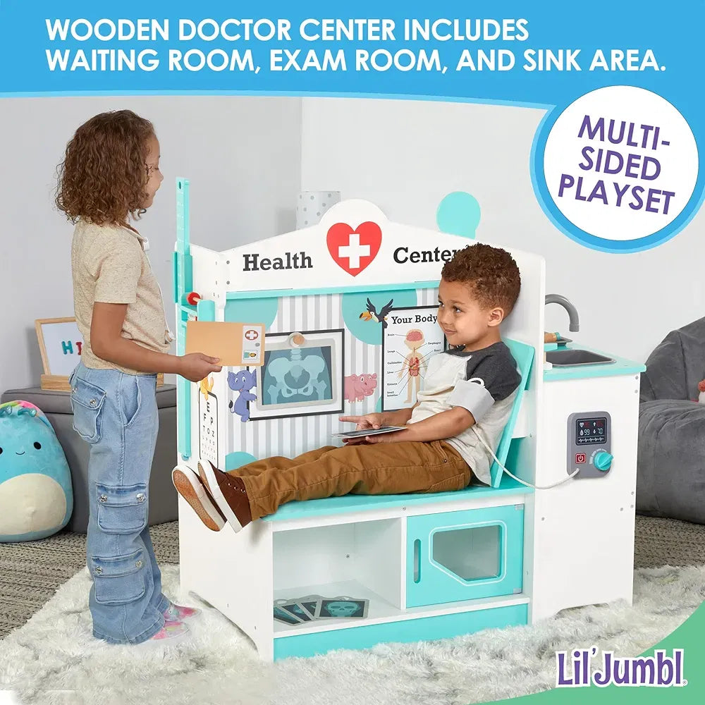 Playtive Wooden Doctor Medical Cabinet Playset for Kids - Imaginative Role Play