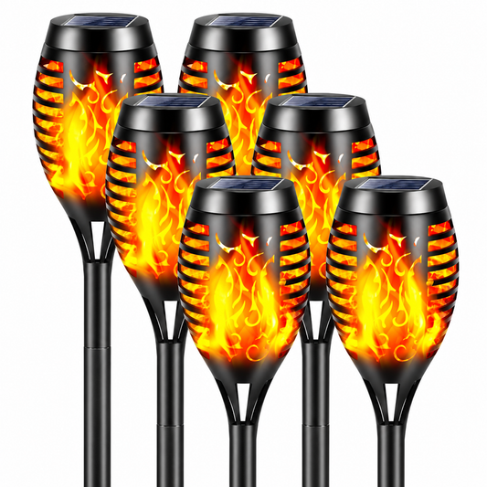 YAZEKY MAS-SJ7-332 Solar Torch Lights 12 LED 6-Pack