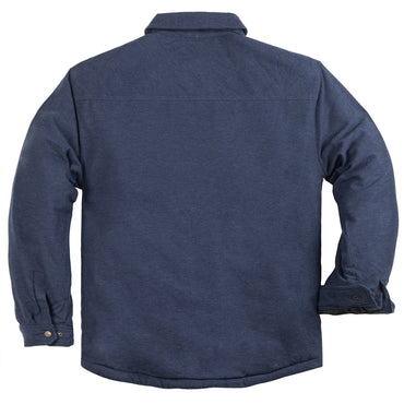 Navy Blue Sherpa-Lined Flannel Jacket for Men 2X Large