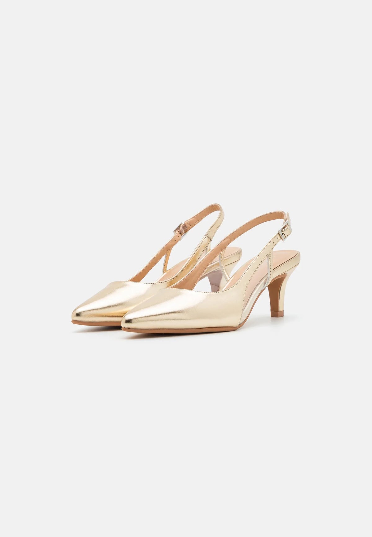 Anna Field Elegant Gold Classic Pointed Toe Stiletto Slingback Heels - Gomix Brands Outlet