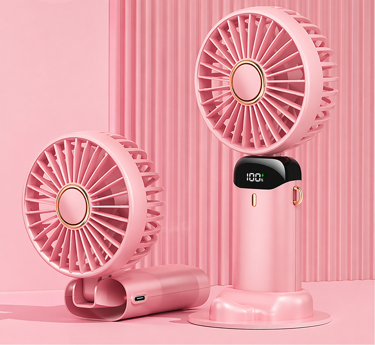 QeeFop Portable USB Mini Fan Adjustable LED Display N15