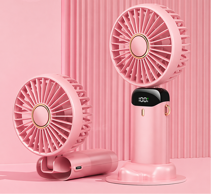QeeFop Portable USB Mini Fan Adjustable LED Display N15