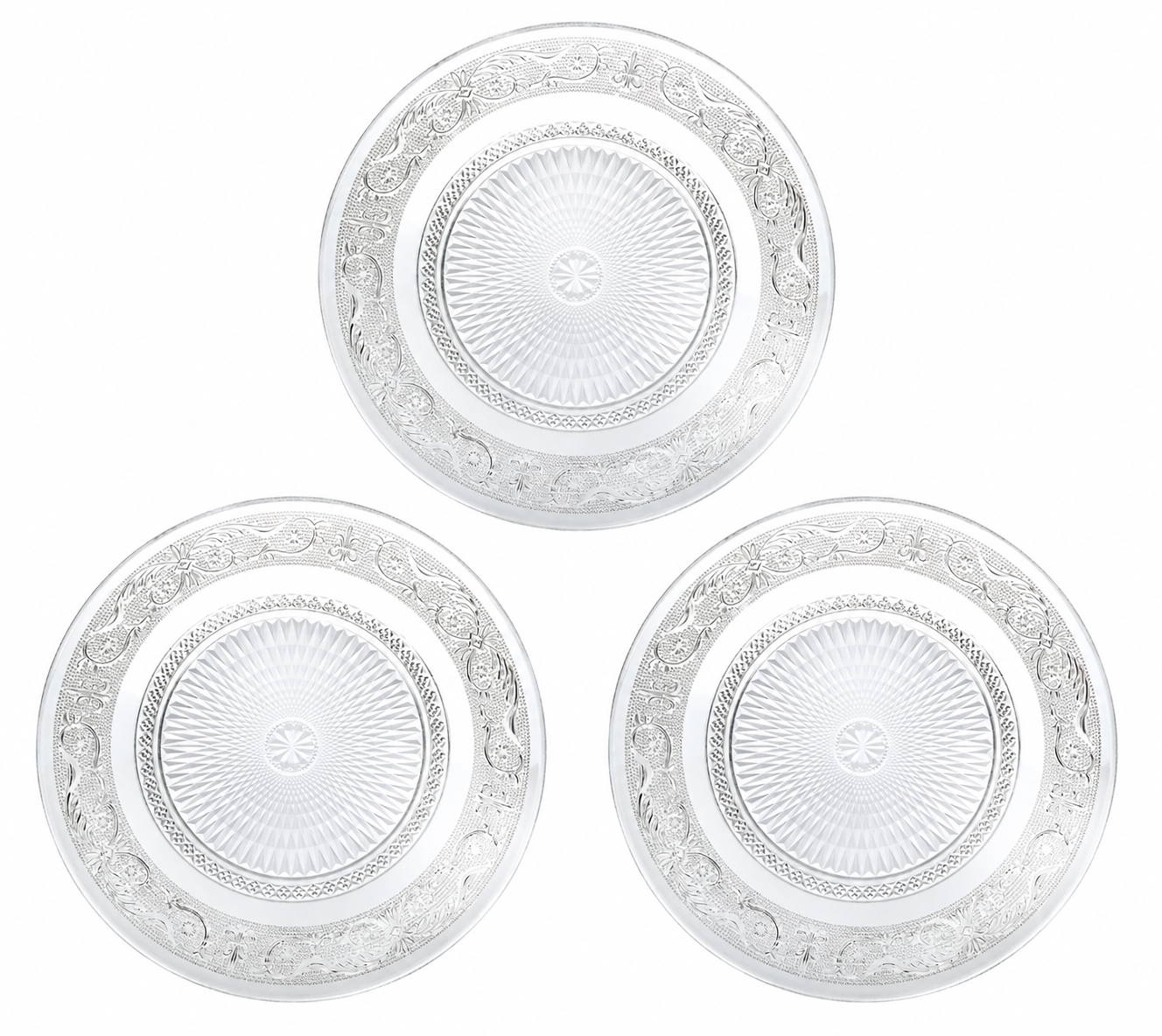 Villa D'Este Home Tivoli Imperial Glass Plate Set – 3 Pieces
