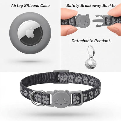 LAFAYI Reflective Airtag Cat Collar 2Pcs (Accessories Only)