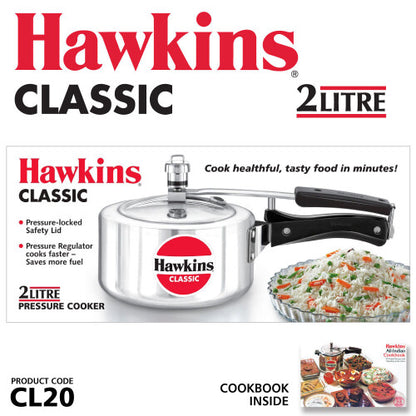 Hawkins Classic 2-Quart Silver Aluminum Pressure Cooker for Rapid, Delicious Meals