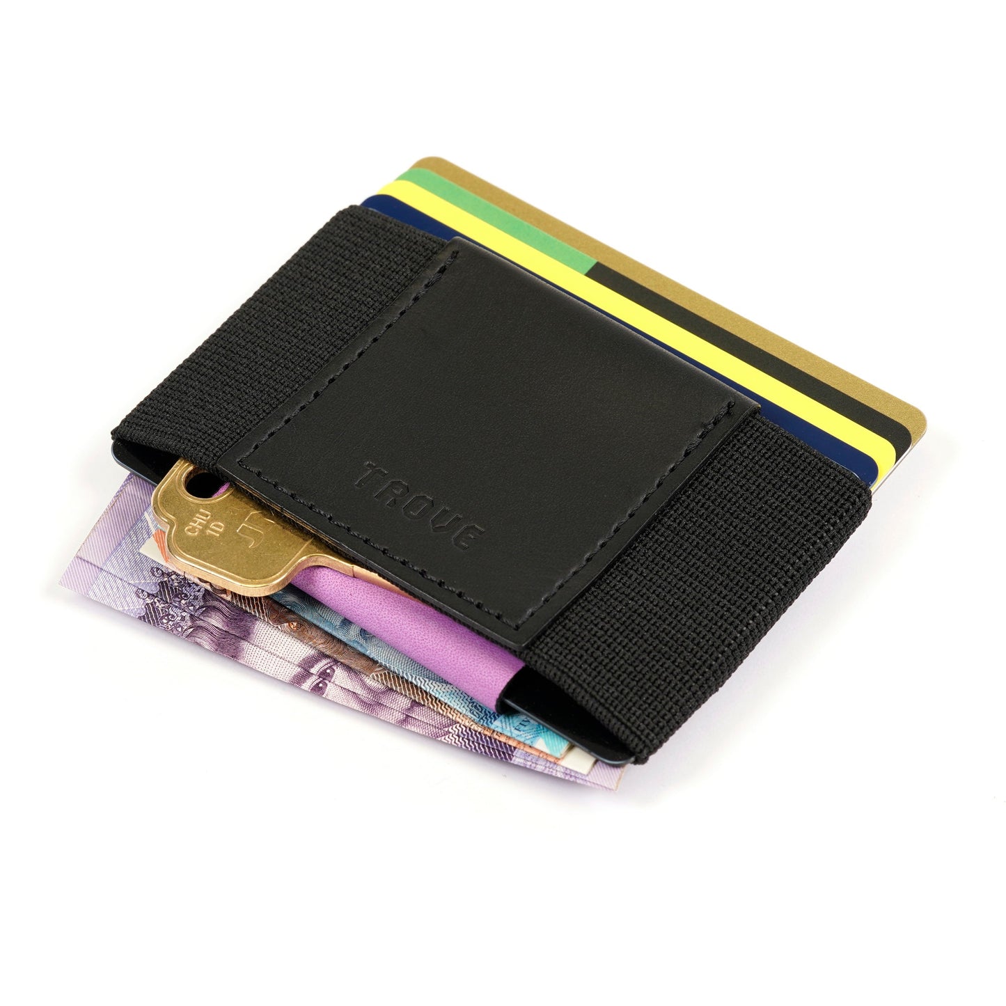 TROVE Nebula Dual-Color Leather Reversible Wallet with Elastic