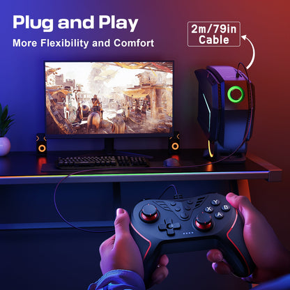 CHEREEKI T43 Wired PC Controller with 2 Mapping Buttons Multicolor