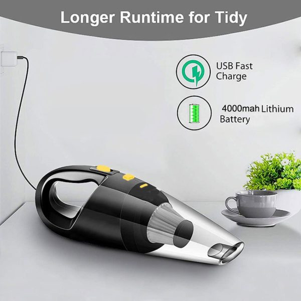 Powerful 120W Wireless Car Vacuum Cleaner Handheld Rechargeable Wet Dry Auto Home