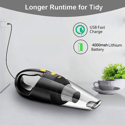Powerful 120W Wireless Car Vacuum Cleaner Handheld Rechargeable Wet Dry Auto Home