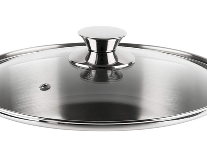 Vier Premium 18/10 Stainless Steel Induction Saucepan with Tempered Glass Lid