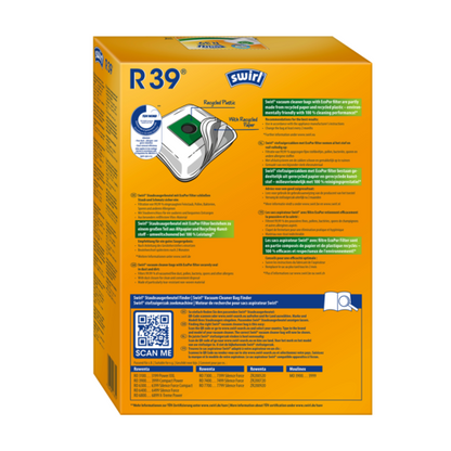 Swirl R39 EcoPor Vacuum Cleaner Bags for Rowenta 4-Pack