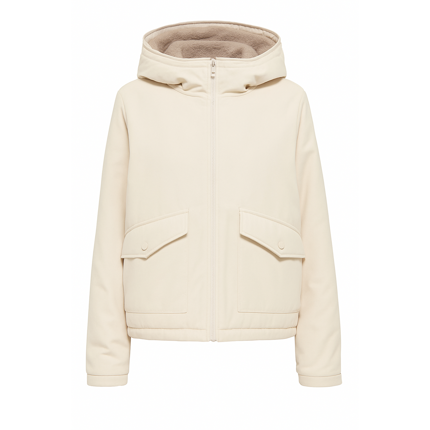 ONLY Women’s Padded Hooded Jacket – Cream