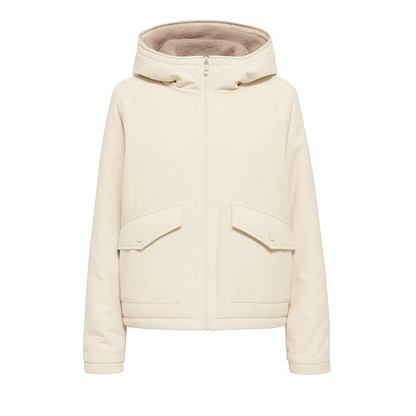 ONLY Women’s Padded Hooded Jacket – Cream