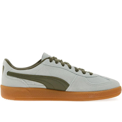 PUMA Palermo Men's Suede Low-Top Sneakers - Vibrant Green Gum Sole Trainers