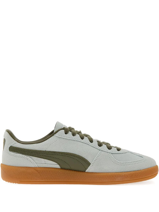 PUMA Palermo Men's Suede Low-Top Sneakers - Vibrant Green Gum Sole Trainers
