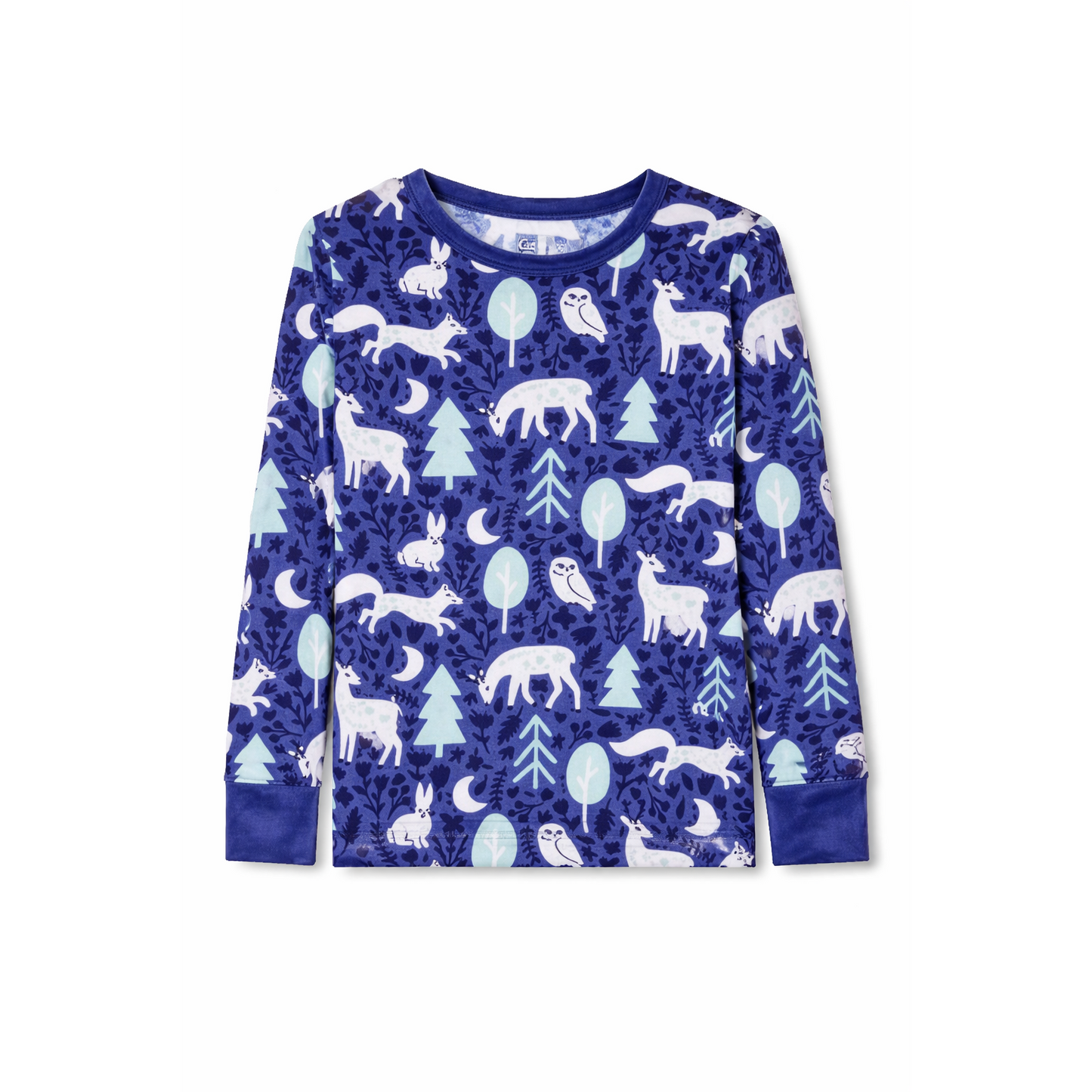 Cat & Jack Girls' Long Sleeve Forest Animal Pajama shirt