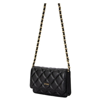 DARK Chic Quilted Leather Mini Crossbody Bag with Elegant Chain